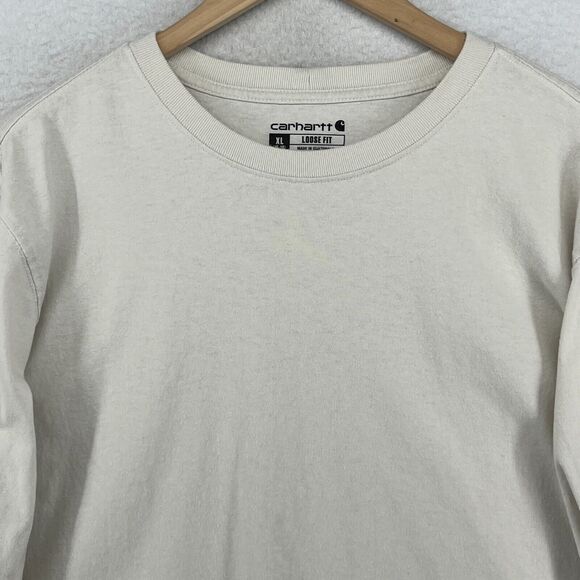 CARHARTT Shirt Boys XL 16-18 Loose Fit Heavyweight Long Sleeve Cotton Beige - Picture 3 of 14